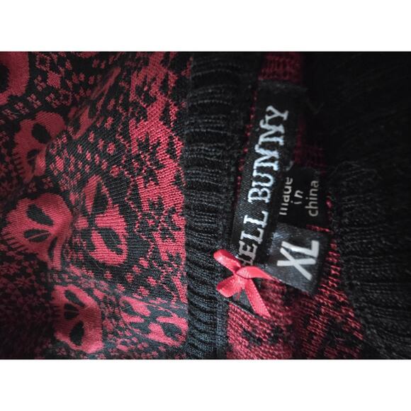 EUC Hell Bunny Skull Short Sleeve Sweater Size M - Picture 4 of 5